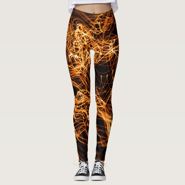 Leggings Lignes ondulées, particules rondes, théorie des co (Devant)