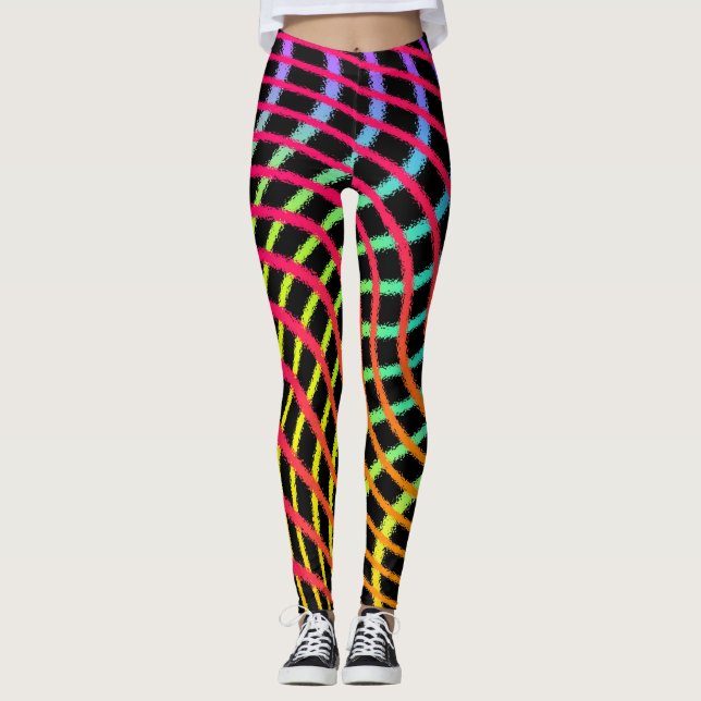 Leggings Lignes peintes en Grille pivotante Légendes d'art (Devant)