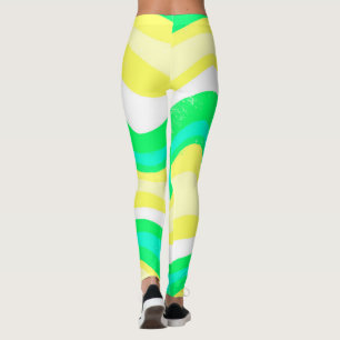 Leggings Lignes tracées à la main Ondes fractionnées col