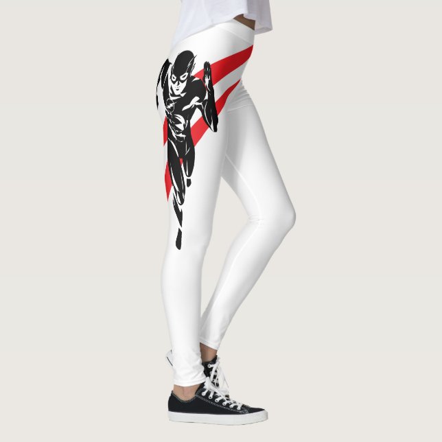 Leggings Ligue de Justice | Flash Running Noir Pop Art (Droite)