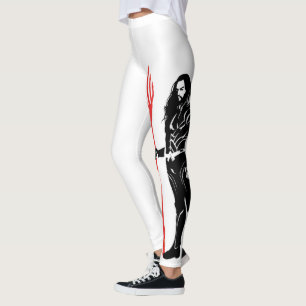 Leggings Ligue de la justice  Aquaman Pose Noir Pop Art