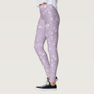 Leggings Lila Féminin Paillettes Fausse Brillance