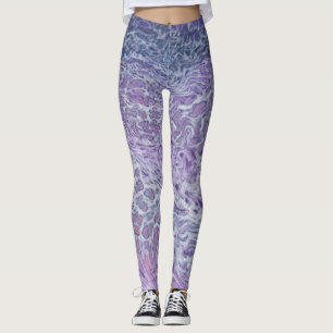 Leggings Lilac Acrylique Pourrissant L'Art Fluide Abstrait