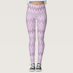 Leggings Lilac, rose, zigzag