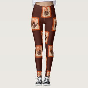 Leggings L'illustration ludique de dinde de SlipperyJoe pou