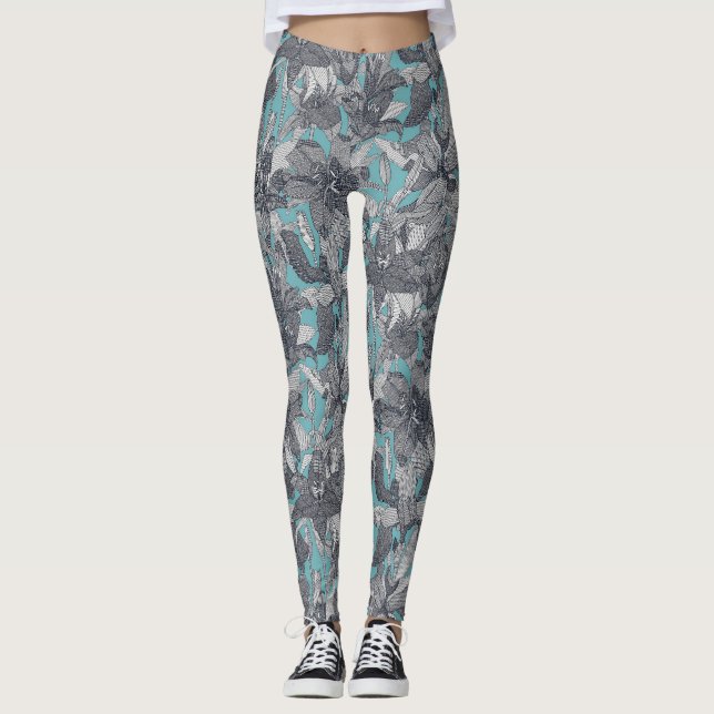 Leggings lily indigo turquoise (Devant)