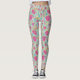 Leggings Lime Floral Motif arabe