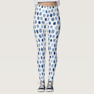 LEGGINGS L'INDIGO BLEU DE LA MARINE ORGANIQUE DOIT TIE DYE 