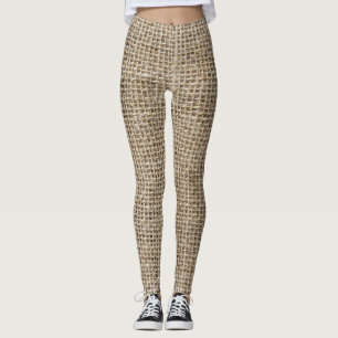 Leggings Linge brut : Tissu texturé naturel.