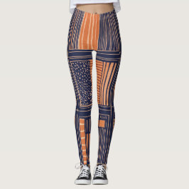 Leggings Linocut Abstrait et dynamique, inspiré par Matisse