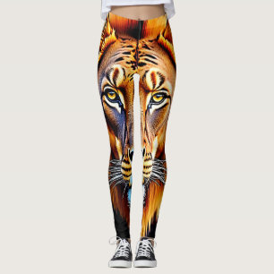 Leggings Lion Majestueux : Âme du Roi Sauvage Art