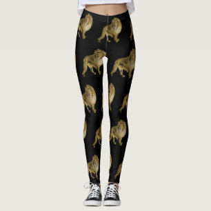 Leggings Lions noir et or