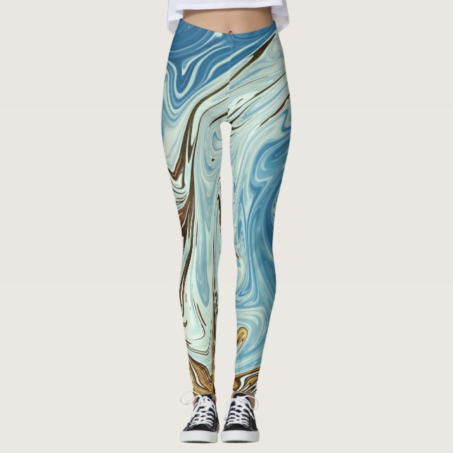 Leggings Liquide pour motif abstrait (Devant)