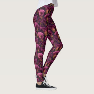 Leggings Lis calla athlétiques roses Fantaisie Fête des mèr