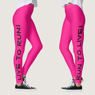 Leggings Live to Run to Live ! Vis Rose-Chaud En Cours