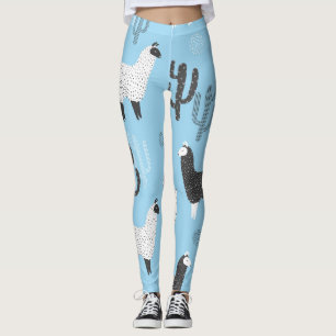Leggings Llama et cactus, motif mignon.