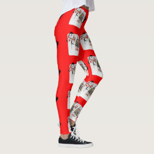 Leggings Logo de Poker Queens, Dames Motif Rouge