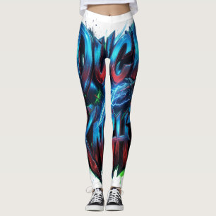 Leggings Logo graffiti 3D Cyber Chevalier Canard 