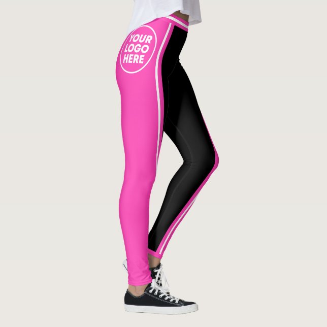 Leggings Logo photo en noir pom-pom girl à rayures (Droite)