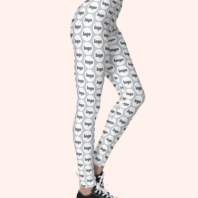 Leggings Logo simple Motif commercial Poudre bleu (Simple logo pattern business promotional branding leggings)