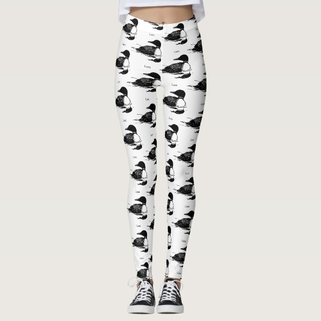 Leggings Loon Swimming Bird Art Thunder_Cove (Devant)