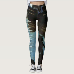 Leggings Louis Wain Cat Pirates Galleon In the Moon Light