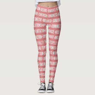 Leggings Love chaîne de mots conception de typographie