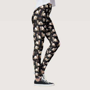 Leggings Love Ferrets - Noir