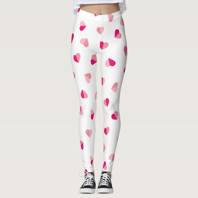 Leggings Love mignon Motif de coeur rose (Devant)