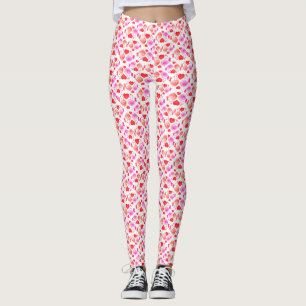 Leggings Lovebirds coeurs pattes d'aquarelle