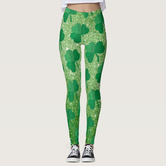 Leggings L'Shamrock vert de l'Jour de l'Saint Patrick irlan (Devant)