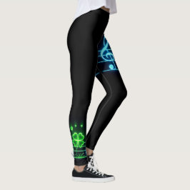 Leggings Lucky Clover et notes musicales