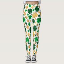 Lucky Gold Foil Four Leaf Shamrock Motif