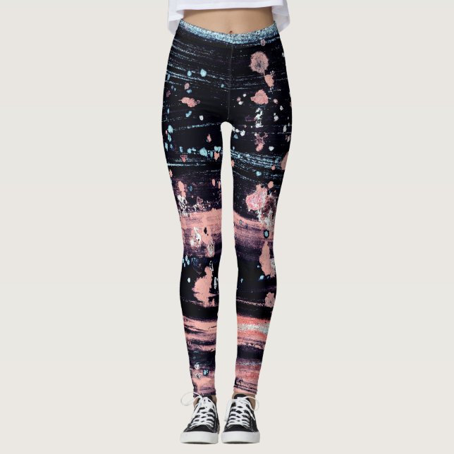 Leggings Lumière glamour gris foncé rose (Devant)