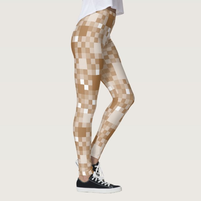 Leggings Lumière numérique Brown Pixellit petits Carrés (Droite)