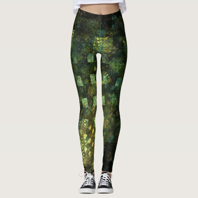 Leggings Lumières dans la ville Art Abstrait (Devant)