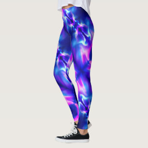 Leggings Lumières du nord rose et bleu - guêtres