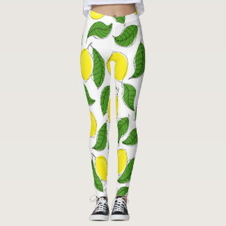 Leggings Lumineux citrons vert Feuille Motif