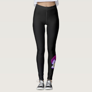 Leggings Lune aux fleurs de violet