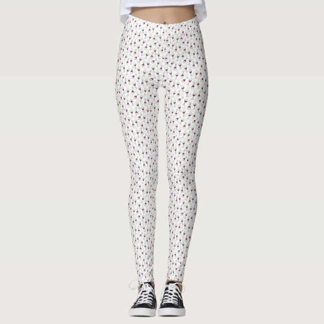 Leggings Lunettes de vin avec bulles Whimsical (Devant)
