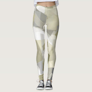 Leggings Luxe Vert gris blanc Aquarelle Art Abstrait