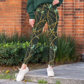 Leggings luxueux avec Motif de chaîne d'or
