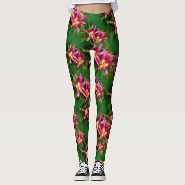 Leggings Lys de flamme olympique rose chaud (Devant)
