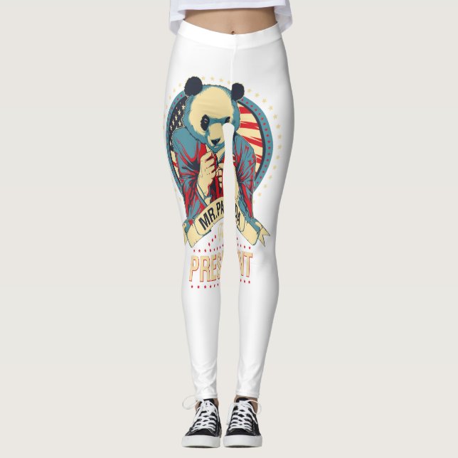 Leggings m. panda pour président (Devant)