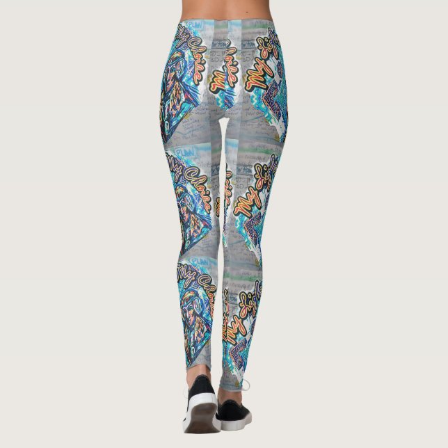 Leggings Ma Vie, Mon Choix. Femme princière et fractale (Dos)