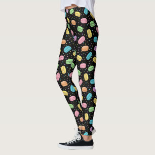 Leggings Macarons français pastel motif nourriture kawaii