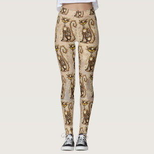 Leggings Machine de style rétro Vintage de chat Steampunk