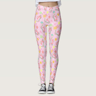 Leggings Machines à coudre rose