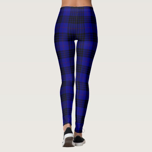 Leggings MacKay tartan bleu noir plaid (Dos)