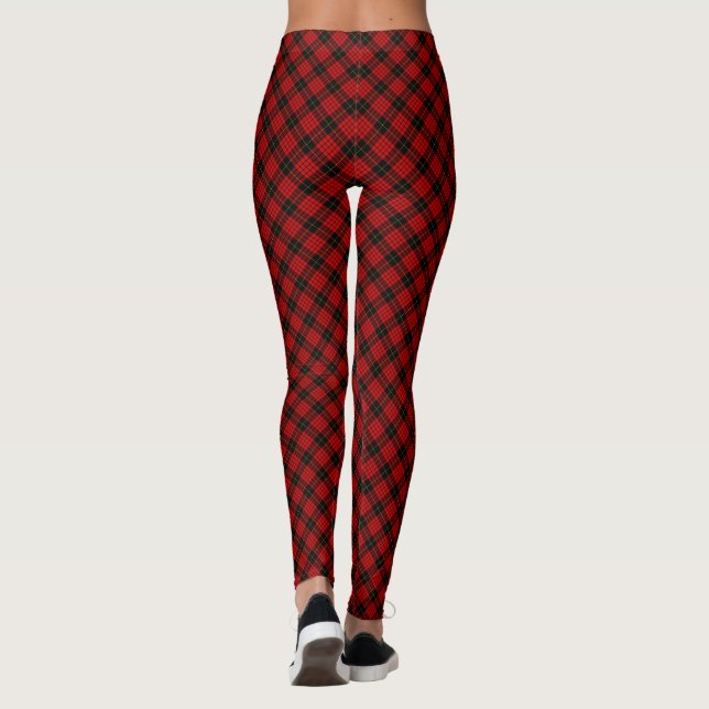 Leggings MacQueen Tartan rouge et noir plaid (Dos)